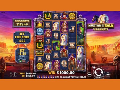 Игровой автомат Mustang Gold Megaways производителя Pragmatic Play